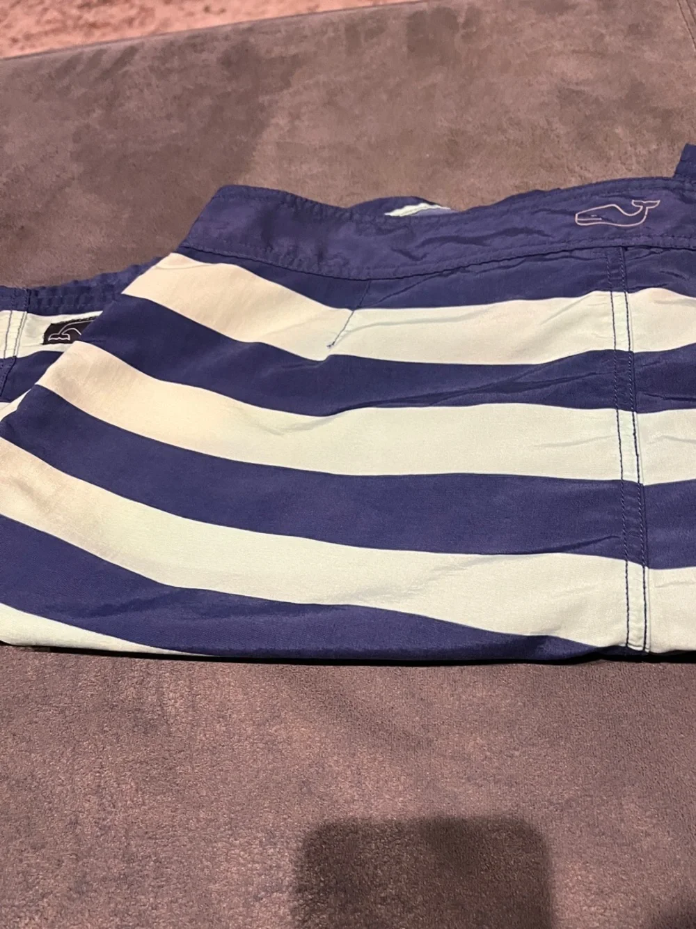 Vineyard Vines Navy and Light Blue Horizontal Stripe Board Shorts
